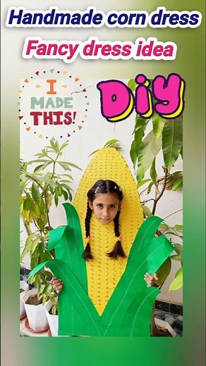 DIY sweet corn costume for fancy dress competition l fancy dress costume with Paper#shorts#diy#yt