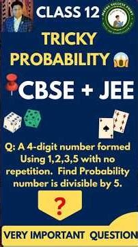 | Part- |Class12 Probability Tricky Question | CBSE Board +JEE | Important Exam Problem