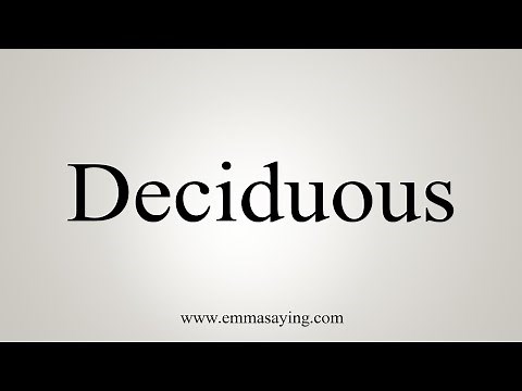 How To Say Deciduous