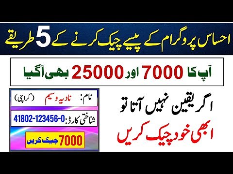 Ehsaas Program Ke Paise Kaise Check Karen | BISP Payment Check By CNIC | 7000 Check Karne Ka Tarika