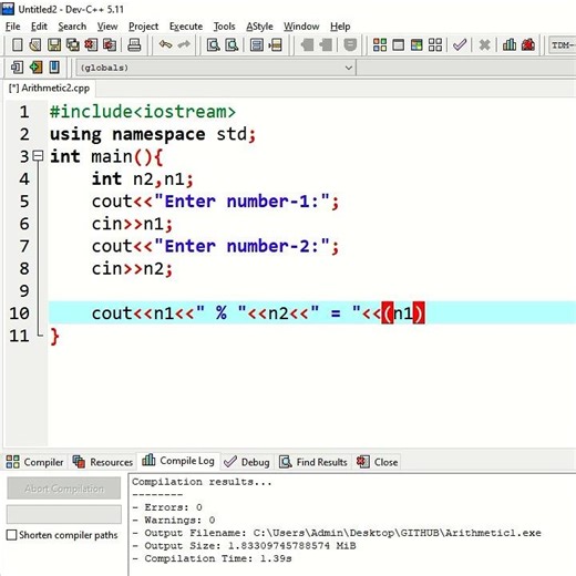 ARITHMETIC OPERATOR - PART 2 || USELESS CODES || CPP PROGRAM