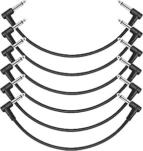 Donner 12 Inch Guitar Patch Cable Guitar Effect Pedal Cables Black 6 Pack