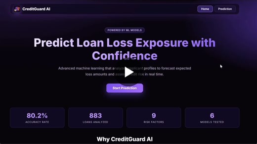 #machinelearning #datascience #python #ai #fintech #creditrisk #randomforest #streamlit #portfolio | Mukesh Kumaresan