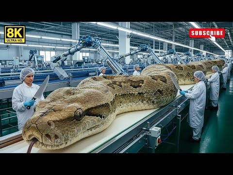 Inside the Modern Python Meat Factory | Full Industrial Processing From Start to Finish