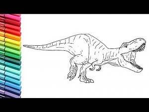 How to Draw Dinosaur T-Rex From Jurassic World - Dinosaurs Color Pages for Children
