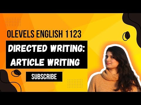 Article Writing OLevels English Pattern