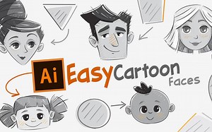 【AI教程】5个简单卡通人像绘制过程 ADOBE ILLUSTRATOR初学