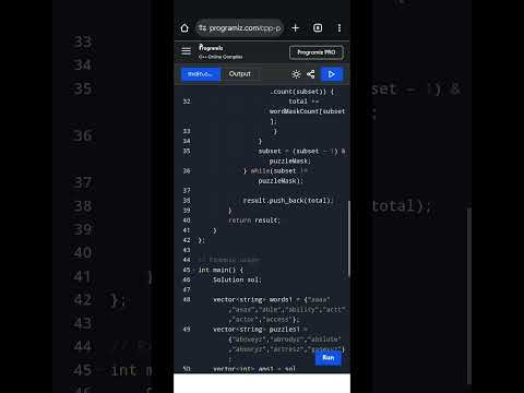C++ Solution for Number of Valid Words for Each Puzzle | LeetCode hard Explained
