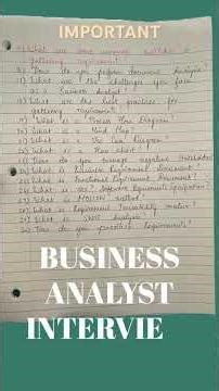 BUSINESS ANALYST INTERVIEW QUESTIONS #businessanalystcourse