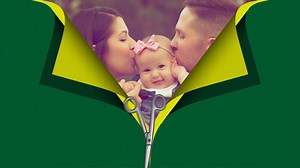 Scissor cuts the paper transition pack