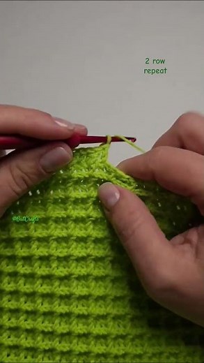 Waffle Stitch 2 Row Repeat Crochet Pattern | LEFT HANDED CROCHET #crochettutorial #easycrochet