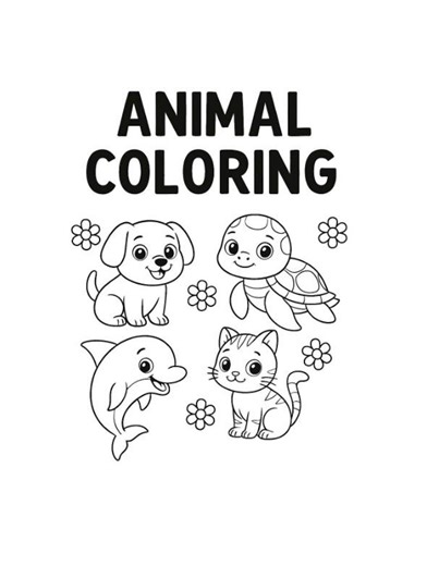 Cute Animal Coloring Pages – Printable PDF (ages 3–7) - Etsy