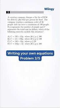 SAT Math Write Your Own Equation Drill: Problem 3/5 #shorts #satprep #satmath