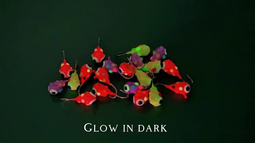 Stock Tungsten Ice Jig Head ,  Ice Fishing , Drop Ice Jig With Resin Dots Glow in Dark