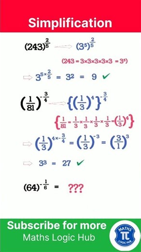 Simplification of exponents/power #maths #competitiveexam