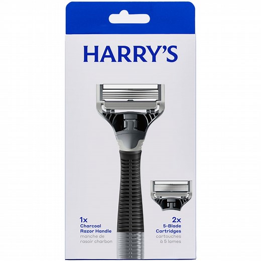 Harry's Original Shaving Razor for Men with 2 Razor Blade Refill Cartridges, Charcoal Gray