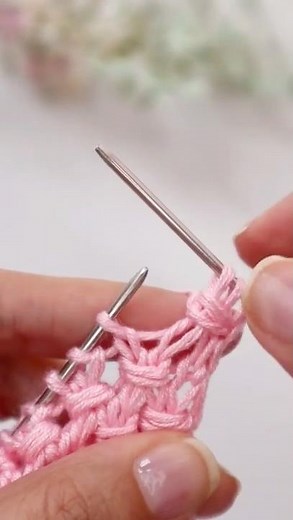 Super Cute and Easy Lace Pattern. Knitting Tutorial #shorts