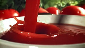Splashes of tomato sauce. Filmed on a high-speed camera at 1000 fps. High quality FullHD footage