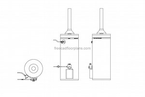 Gas Water Heater - Free CAD Drawings