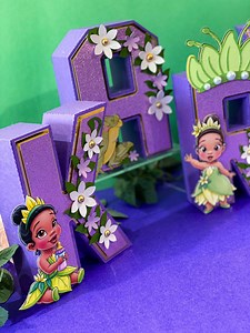 Purple Baby Tiana Theme 3D Letters or Numbers | Tiana Party Theme | Baby Tiana Birthday | Nursery Room Decor | Baby Shower | Centerpiece | - Etsy