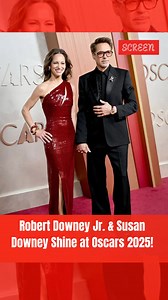 2.3K views | #SCREENHollywood: Robert Downey Jr. and Susan Downey bring elegance and charm to the #Oscars2025 red carpet! A power couple serving style and sophistication. What do you think of their look? (SCREEN, Power Couple, Robert Downey, Susan Downey, Red Carpet Look) | Indian Express Entertainment | Facebook