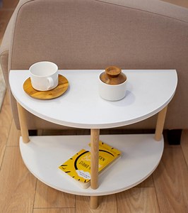 White Half Round Side Table - Etsy Australia