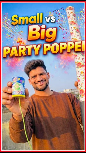 Small vs Big Party popper challenge #shorts