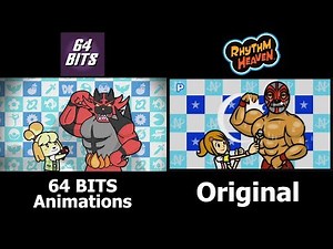 64 Bits Super Smash Heaven Side-By-Side Comparison w/ Original Rhythm Heaven Remix 10