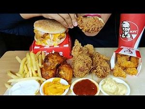 ASMR:KFC ZINGER BURGER,FRIES,KFC HOT AND CRISPY,HOT AND SPICY CHICKEN LEGPIECE
