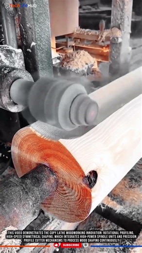 Copy Lathe Woodworking Innovation: Rotational Profiling, High-Speed Symmetrical Shaping #tech