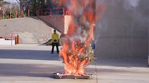 The Los Angeles County Fire Department, Los Angeles FD, Los Angeles County Sheriff's Department and the Grossman Burn Centers held a joint news conference today (Friday) to remind residents about holiday safety. The news conference included a demonstration of how quickly and intensely a Christmas tree can burn. This demonstration was conducted by professionals; please DO NOT try this at home! According to the National Fire Protection Association (NFPA), one out of every 31 reported home Christma