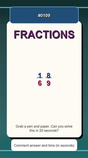 1/6 __ 8/9 | Quick Fractions Practice | Comparing Fractions