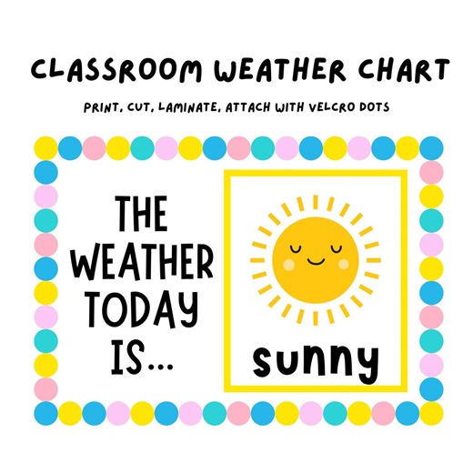 Printable Weather Chart for Kids | Classroom Weather Board | Preschool Calendar Time | Homeschool Morning Basket - Etsy