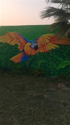 The Mystery of the Parrot Wall Painting#art #painting#wallpainting#viral