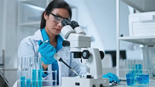 Medical Science Laboratory,health care researchers working in life science laboratory,medical science technology research work for test a vaccine.Researcher with glass laboratory chemical test tubes