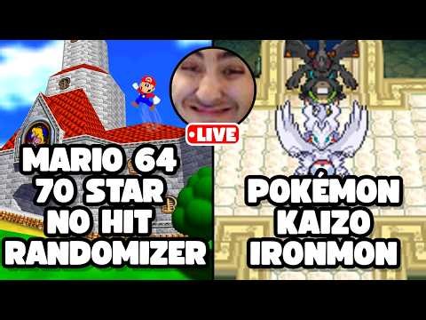 MARIO 64 70 STAR PERMADEATH RANDOMIZER ATTEMPT + POKEMON BLACK KAIZO IRONMON
