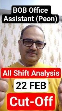 BOB Office Assistant 2026 All Shift Analysis 🔥 22 February | Good Attempts | Amar Sir #shorts