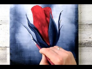 RED ROSE | EASY Romantic Acrylic Painting for Beginners | Abstract