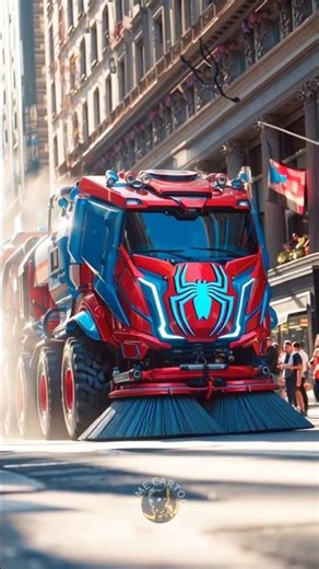 Spiderman vs Hulk but Street Sweeper #spiderman #hulk #superhero #marvel #streetsweeper