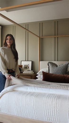 Plank+Beam® on Instagram: "We’re loving how @emilymartinhome styled our new Haven Canopy Bed 🤍 A classic silhouette with a modern refresh. Link in bio to shop the look!"