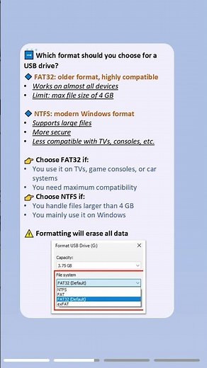 USB Format Guide: FAT32 vs NTFS