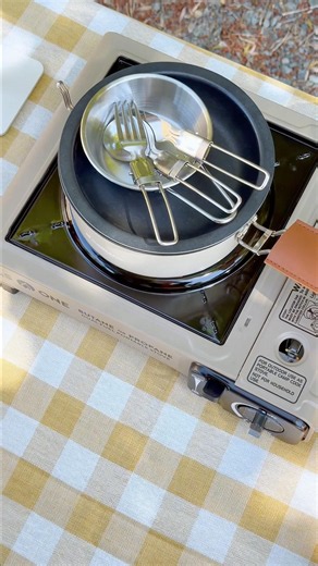 When cooking at camp feels 5 star✨ #founditonamazon #amazonfavorites #campingcookwareset