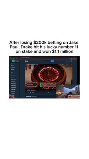 Interesting As Facts by Christopher Kiss on Instagram: "This moment blew up because it perfectly captures how high-stakes gambling, celebrity culture, and livestream transparency collide. After publicly losing a $200,000 bet on a Jake Paul fight, Drake was seen moments later placing a massive roulette wager on Stake — and this time, it went his way. Roulette is one of the most volatile casino games available. Each spin is independent, meaning previous losses have zero impact on future outcomes, 