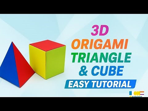 Easy 3D Origami Triangle & Cube | Math Project Model | 3D Shapes Easy | 3D Net Pull Up Paper Cube