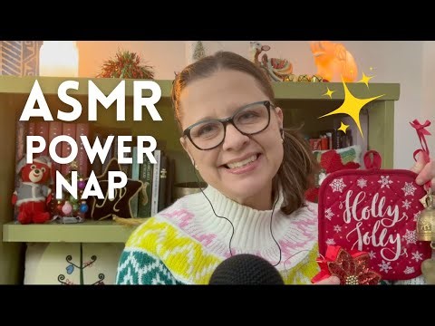 ASMR 15 Minute Power Nap #10 🧡 Soothing Sounds for Sleep (unintelligible whispers, tapping, fabric)