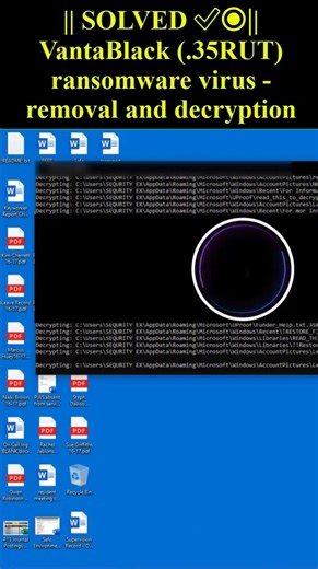 VantaBlack (.35RUT) ransomware virus #shorts #trending #VantaBlack #35RUT