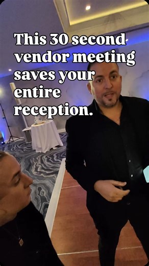 This is how a reception entrance should be run. A quick 30 second vendor huddle. DJ takes the lead. Explains the flow. Calls the cues. Photo and video are looped in immediately so we know exactly what’s coming next and how the energy should build. Clear signals. Simple communication. No chaos. This is what it looks like when an experienced DJ knows how to collaborate with the creative team. Less guessing. Better timing. A smoother reception for everyone. Great weddings aren’t improvised. They’re