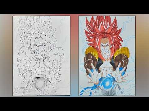 Coloring Gogeta SSJ 4 From Dragonball Z part 2 (Day 11) #dbz