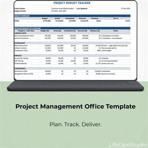 PMO Template Pack | Project Status Report, RAID Log, Budget Tracker, Governance Framework | Excel & Word - Etsy New Zealand
