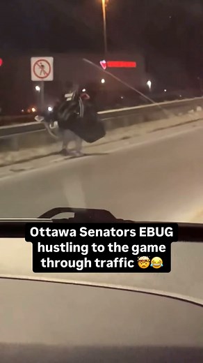 8.8K views · 49 reactions | Sens emergency backup goalie seen running to the game through traffic with all his equipment  Zach Dietz got the call and was HUSTLING   muggers_hockey / x #nhl #ottawa #sens | Offside | Facebook